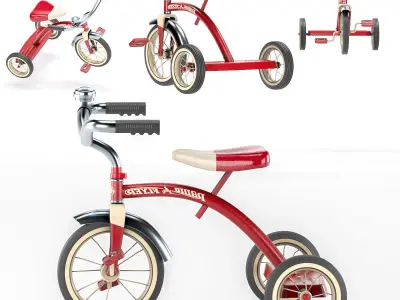 Radio Flyer Classic Red 10 tricycle 3D model