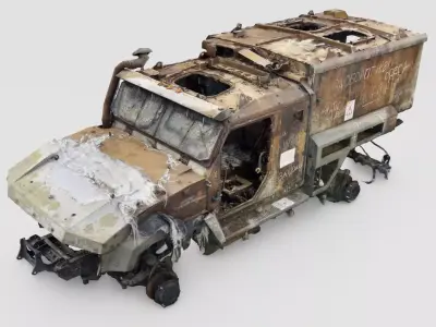 Tigr or Tiger infantry mobility vehicle destroyed in Ukraine 3D model