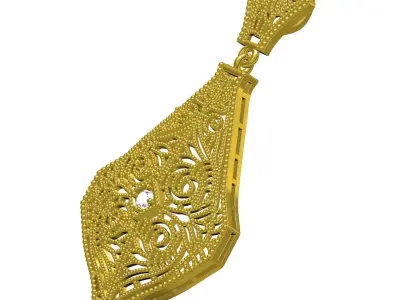 Antique Milgrain Art Deco Diamond Pendant 3 3D print model