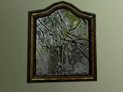 Broken mirror Low-poly 3D model