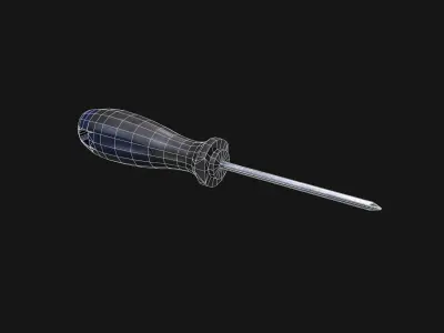 Screwdriver screw Low-poly 3D model