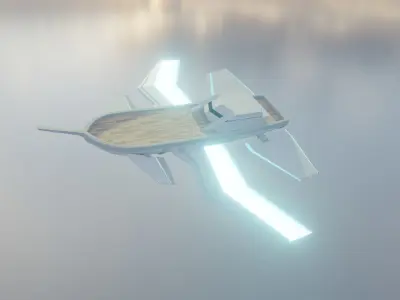 fantasy air ship 3d model Free low-poly 3D model