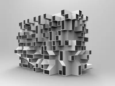 Future building 002 Low-poly 3D model