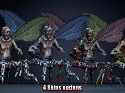 Fantasy Cyborg - Mosquito Low-poly 3D model