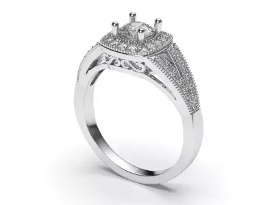 solitaire with ring sizes  8 part S79 3D print model