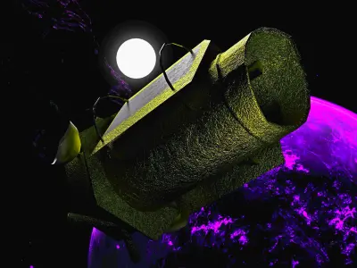 Space Telescope Satellite Low-poly 3D model purchase