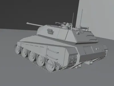 War Cyber Tank Re01 concept blender Free low-poly 3D model
