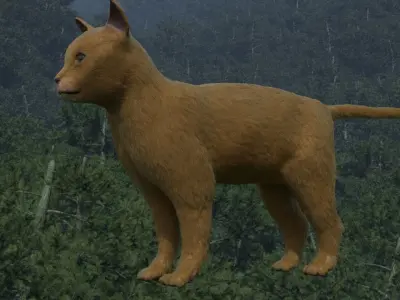 A Cat in woods 3D model