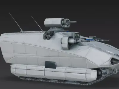 Sci-Fi Battlefield Tank PBR 3D Model Low-poly 3D model