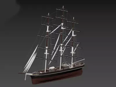 Cutty Sark Legendary Tea Clipper Tall Ship 3D Model 3D model