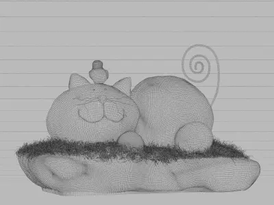 stone cat 3D model