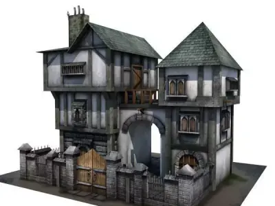 Medieval Building 04 Townhouse Low-poly 3D model
