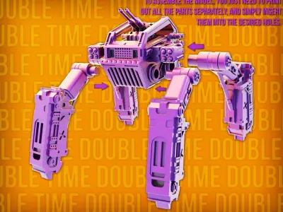 Robot tank 3D Print model 3D print model by doub1e-t1me