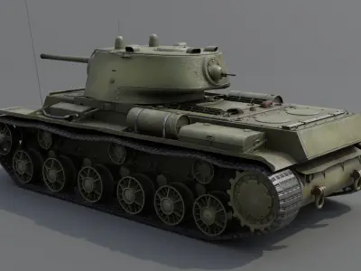 KV-1 m1942 Heavy tank Low-poly 3D model