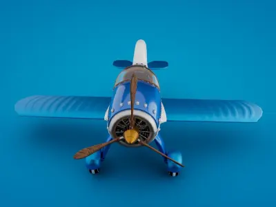 3d Biplane airplane 3D model