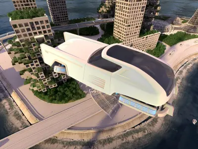 City future and Urban traffic 3D model