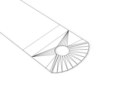 Steel Ruler Low-poly 3D model