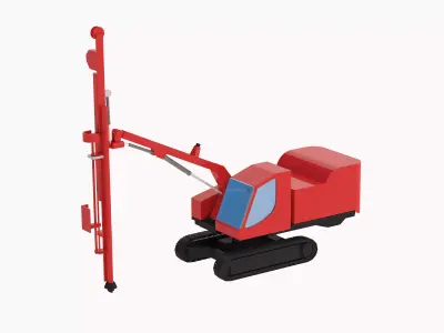 Drill Rig Construction DX780 Simplified Low-poly 3D model