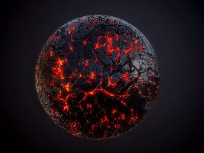 Lava Rock Ground Terrain Seamless PBR Texture Texture