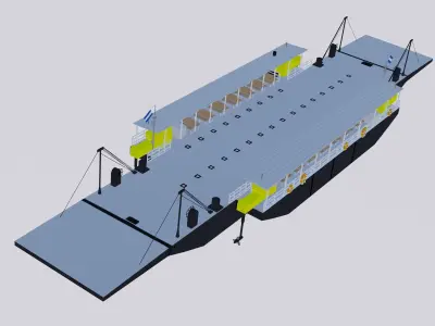 Modular ferry boat 3710 3D model