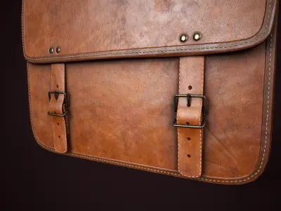Vintage Leather Briefcase  Low-poly 3D model