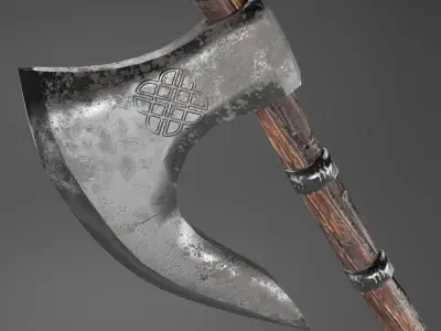 Viking ax Low-poly 3D model