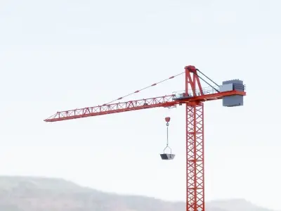 Construction Crane - Hammerhead Tower Crane 3D model
