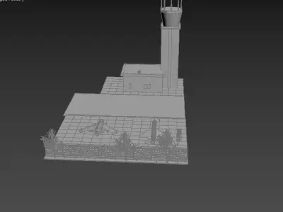 Soviet military bace Low-poly 3D model