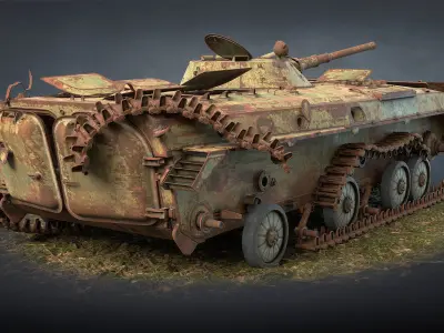 BMP-1 IFV Abandoned Low-poly 3D model