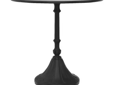 Russel Industrial Loft Iron Round Pedestal Dining Bistro Table 3D model