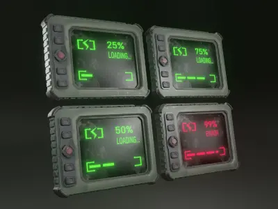 Military tablet Low-poly 3D model