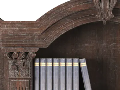classical bookcase 2 3D model
