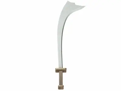 Curved sword 11 Low-poly 3D model