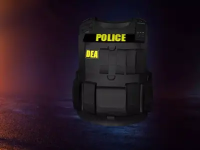 Bulletproof Vest Shield  Low-poly 3D model