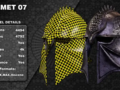 10 medieval helmet game ready vol 01 Low-poly 3D model