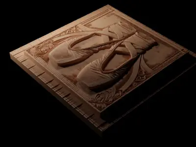 Ballet Shoes CNC 3d Print High Relief Sand Casting 3D print model