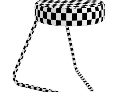 Small Cork Seated Bar Stool Tecta 3D model