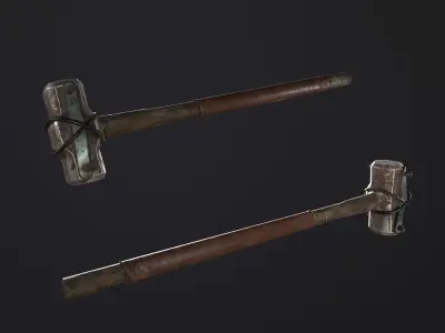 Sledge Hammer PBR Low-poly 3D model