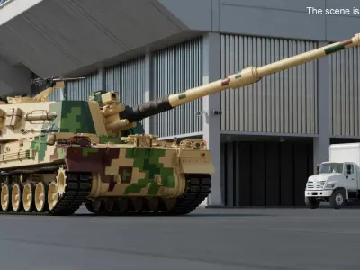 Self Propelled Howitzer K9 Thunder Rigged 3D model