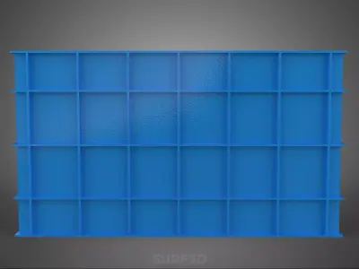 FRESH FISH CRAB SEAFOOD BLUE PLASTIC BOX CRATE CONTAINER STORAGE 3D model