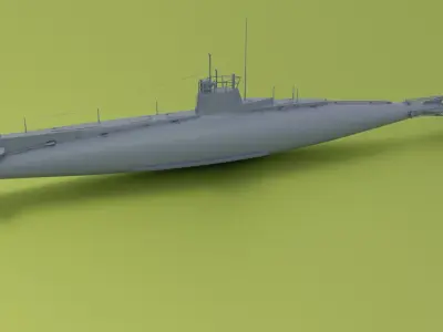 British C-Class submarine Low-poly 3D model