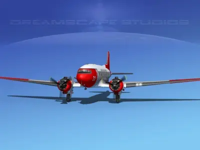 Douglas C-47 Dakota USAF V07 3D model