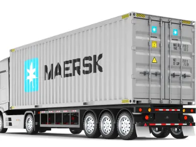 Detailed Container Truck 3D model
