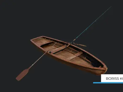 Fishermans Boat Low-poly 3D model Low-poly 3D model