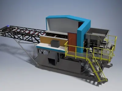 Mobile ore sorting plant 3D model