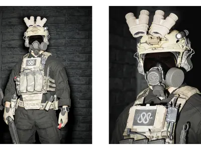 MSA MILLENIUM GAS MASK Low-poly 3D model