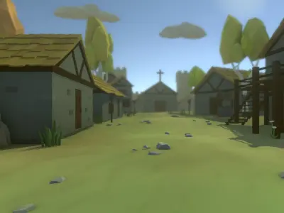 Low Poly Medieval Buildings Pack Low-poly 3D model