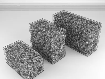 Gabion Stone Wall 2 3D model