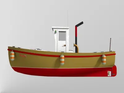 River vessel Low-poly 3D model