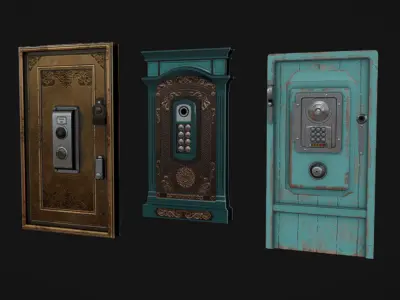 Door Intercom Pack 01 Low-poly 3D model